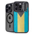 Bahamas Flag Distressed iPhone 14 Pro Max Kickstand Case